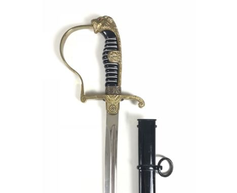 German Third Reich Army Officer's sword by Robert Klass.  Good clean example, single edged 87 cm plain fullered blade with cu