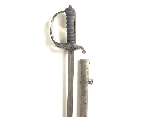 King's Royal Rifle Corps Victorian Officer's Levee Pattern Sword.  A good example of the regulation Light Infantry 1 inch wid