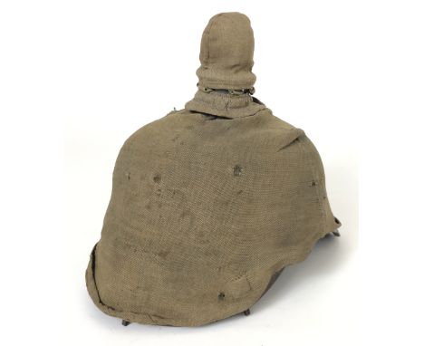 WW1 Imperial German Prussian Artillery Pickelhaube and Cover A good and scarce pair, which appear to have always been togethe