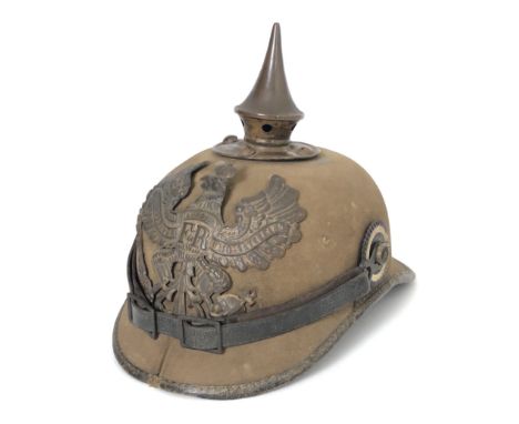 WW1 Imperial German Prussian M95 Ersatz Pickelhaube. A good and rare example of the pattern of helmet seen at the early stage