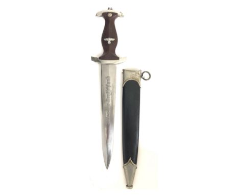 German Third Reich NSKK member's dagger by C.Eppenstein-Sohne, Solingen. Good scarce maker early example with nickel mounts, 