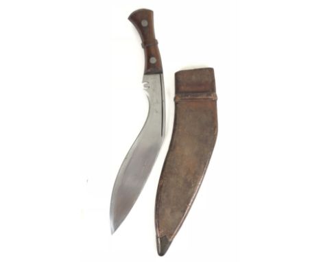 Gurkha WW2  Military Issue Kukri.  A very good scarce example with single edged blade of typical form.  Narrow rear fuller.  