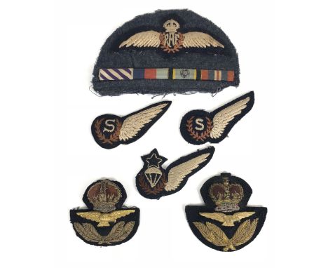 WW2 RAF Distiguished Flying Cross Winners Pilot Wings.  A padded pair of Pilot Wings, retained on part of the Battledress uni