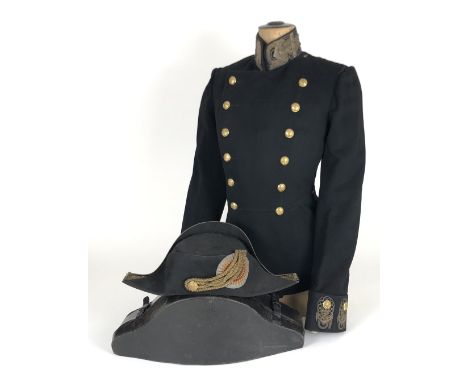 Imperial Russian Naval Officer's Uniform. A rare example tailored double breasted with a double row of Imperial Russian butto