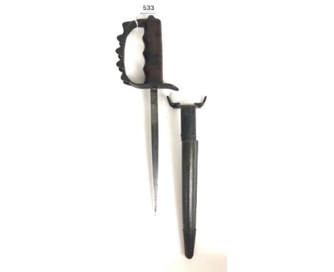 WW1 Antique US 1917 Variant Trench fighting knife.  A good and scarce example of the pattern issued to US troops. Three sided