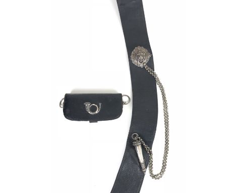 Victorian 1870's Rifle Volunteers Officer's Silver Mounted Pouch belt and Pouch. A good example of black leather, the belt mo