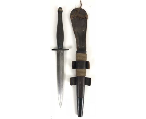 WW2 2nd pattern Fairbairn-Sykes Commando fighting knife  A good and rare example. The hilt with parkerised grip of chequered 