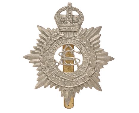 Ceylon Army Service Corps cap badge c. 1948-52  Good scarce British made die-stamped white metal crowned star bearing Garter 