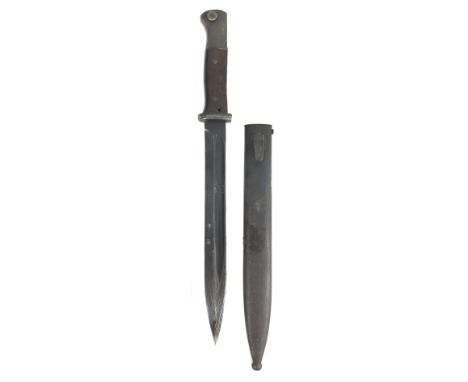 WW2 Third Reich German K98 Bayonet. A good example, the blade with maker's details of 44 ASW The grips are wood and housed in