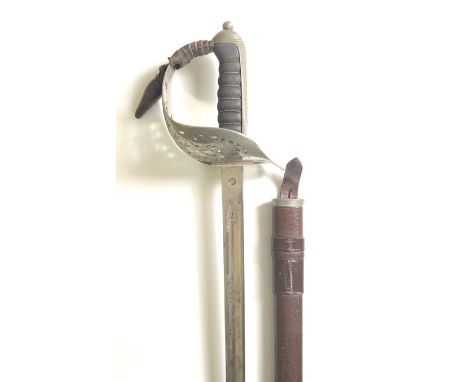 Royal Marines Officer's Infantry Pattern Sword WW1 Period  A scarce George V period example. The blade is etched with a Crown