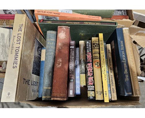 Militaria - WWI - three boxes to include Foulkes, Major General C.H. "&nbsp; " Gas!" The Story of the Special Brigade"&nbsp; 