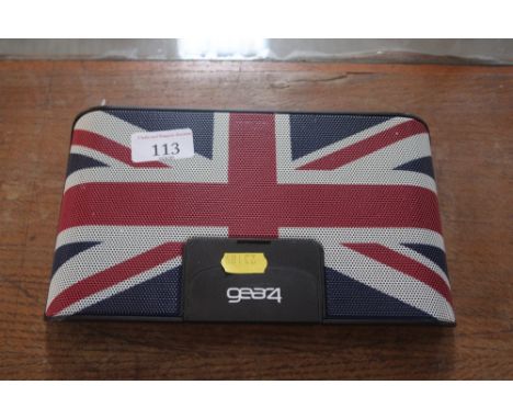 A Gear 4 speaker in the form of a Union Jack