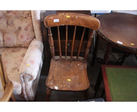 An elm stick back kitchen chair 