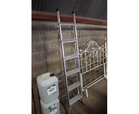 An aluminium folding step ladder