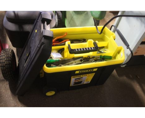 A Stanley portable tool box and contents 