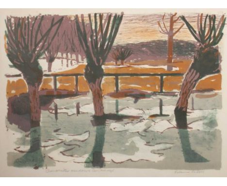 Edwin La Dell (British, 1914-1970), Grantchester Meadows, Cambridge, lithograph, signed and titled, 46 x 64cm