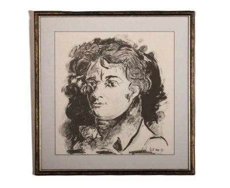 Graham Sutherland (British 1903-1980), Portrait of Aloys Senefelder, inventor of the lithograph, 1971, lithograph, 41 x 39cm,