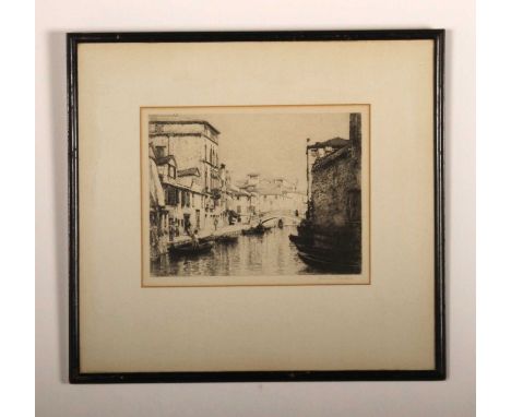 Lucien Gautier (French, 1850-1925), Rialto Bridge, Venice, etching 1884 19.5 x 24.5cm
