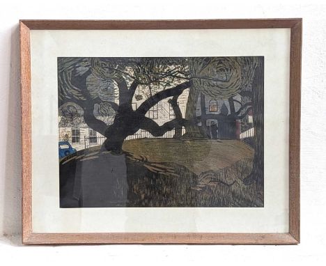 After Robert Tavener (1920-2004), street scene, lithograph, 36 x 50cm