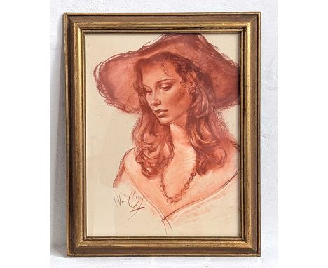 Robert Van Cleef (1914 - 2006), portrait of a young lady, signed, pastel, 32cm x 42cm