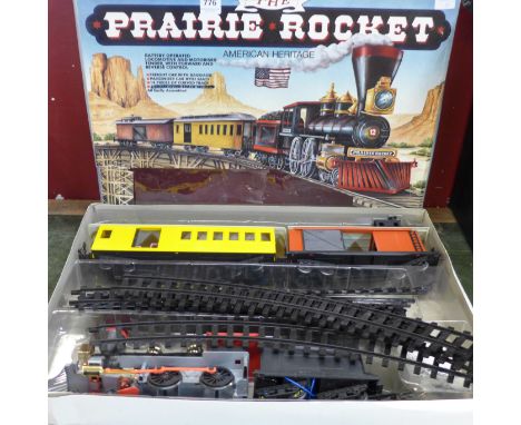 A Timpo model The Prairie Rocket battery operated locomotive and motorised tender, boxed