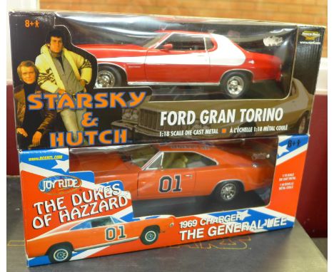 Two TV related die-cast model cars, an Ertl Starsky and Hutch car and The Dukes of Hazzard General Lee car, both boxed