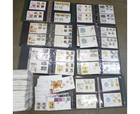 Stamps;- Great Britain, seven cover albums with Great Britain Stuart design first day covers 1982-1995 with p to six of each 
