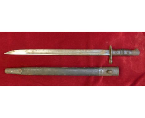 A Remington 1913 bayonet with scabbard