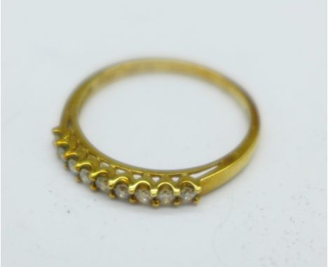 A 9ct gold and diamond ring, 1.5g, P