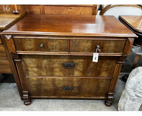 A 19th century continental mahogany small commode, width 88cm, depth 50cm, height 76cm