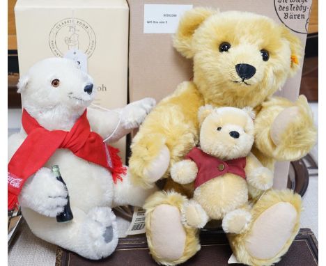 A selection of teddy bears, to include a boxed Steiff bear