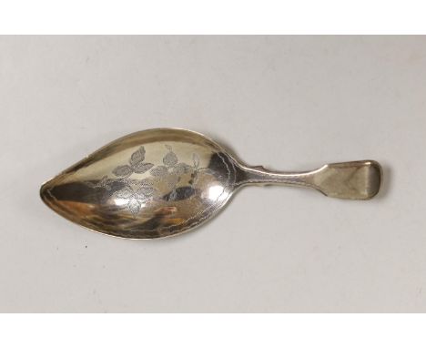 A George III silver leaf shaped caddy spoon, Thomas Freeth?, London, 1808, 10.2cm.