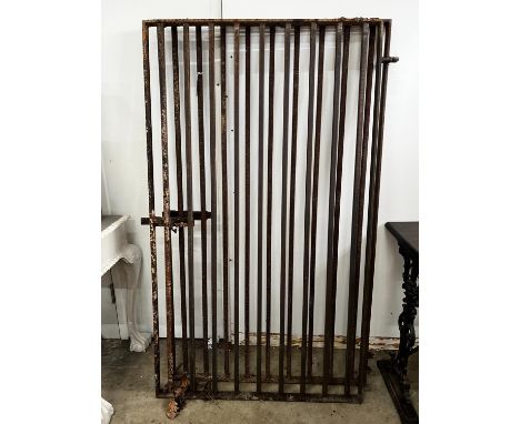 A pair of wrought iron garden gates, each gate width 93cm, height 160cm