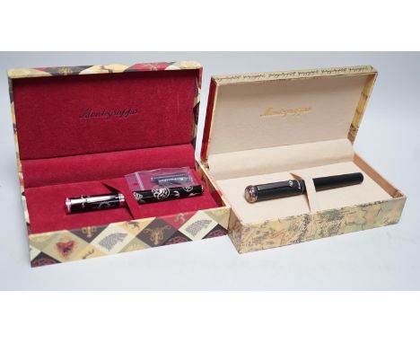 Two Montegrappa fountain pens, Game of Thrones, Westeros and Lord of the Rings, Eye of Sauron, cased