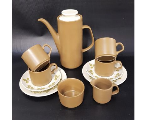 J AND G MEAKIN MAIDSTONE POTTERY COFFEE SERVICEcomprising six cups and saucers, six side plates, cream jug, sugar bowl and li