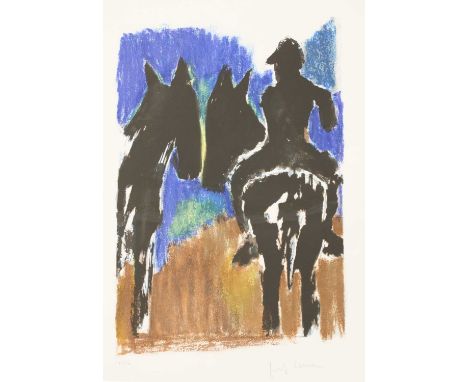 *Josef Herman RA (1911-2000)Horse riderslithograph in colours, signed and numbered 15/150 in pencil61 x 51cm, unframedProvena