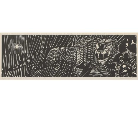 *Edward Bawden RA (1903-1989)'Tyger! Tyger! burning bright in the forests of the night...'linocut, signed, inscribed with tit