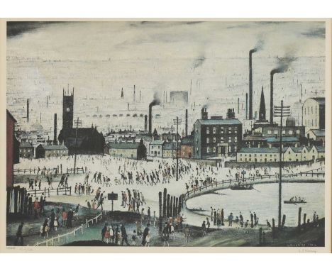 *Laurence Stephen Lowry RA (1887-1976) ‘An Industrial Town’ offset lithograph in colours, signed and numbered 362/500in penci