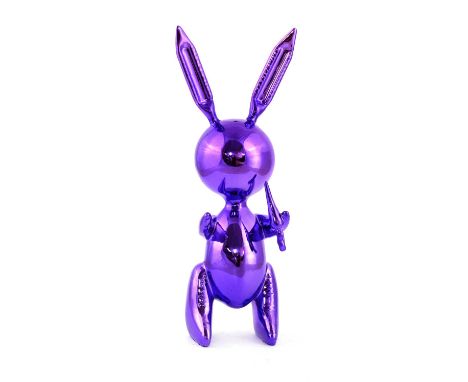 After Jeff Koons Purple Rabbit zinc alloy, Editions Studio, edition number 418/500 28cm high  Sold with a certificate of auth