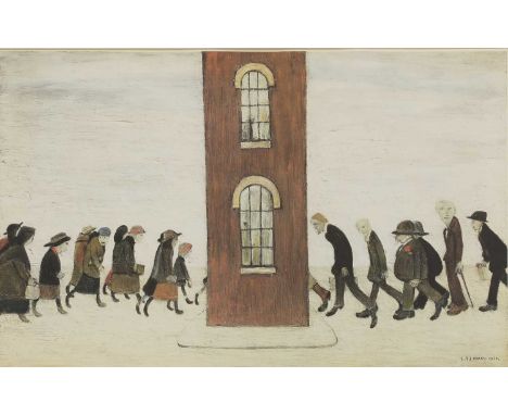 *Laurence Stephen Lowry RA (1887-1976)'Meeting Point'offset lithograph in colours, with the Fine Art Trade Guild blind stamp,