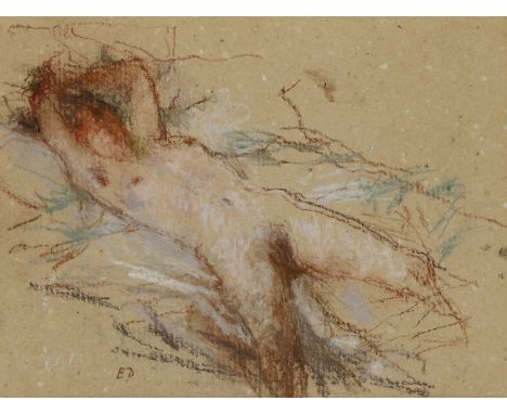 *Bernard Dunstan RA (1920-2017)'Nude Sprawling'signed with initials l.l., pastel19 x 26.5cmProvenance: New Grafton Gallery, L