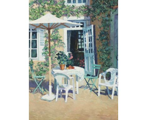 *Annabel Gosling (b.1942)A sunlit gardensigned l.l., oil on canvas102 x 77cm*Artist's Resale Right may apply to this lot.Cond