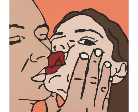 *Claire Woods (b.1972)Kissscreenprint in colours, a Habitat Limited Edition, signed and numbered 96/10061 x 61cm*Artist's Res