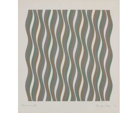 *Bridget Riley CH (b.1931)'Coloured Greys 1'screenprint in colours, signed, inscribed 'Coloured Greys', dated '72 and numbere