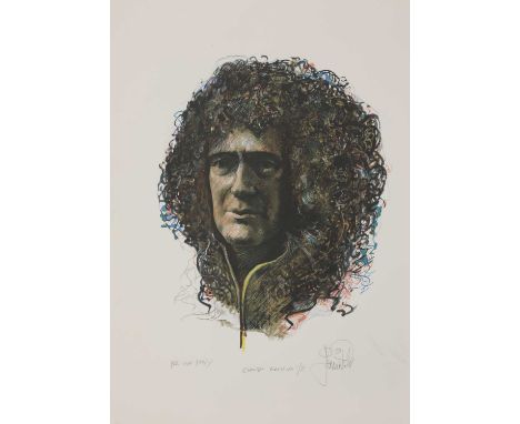 *John Mills (b.1933)Brian Maylithograph in colours, signed by the artist and by Brian May, dated '07 and inscribed Curwen Arc