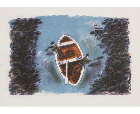 *Bernard Cheese (1925-2013)'On the Rocks'lithograph in colours, signed, inscribed with title and 1/2 archive in pencil40 x 52