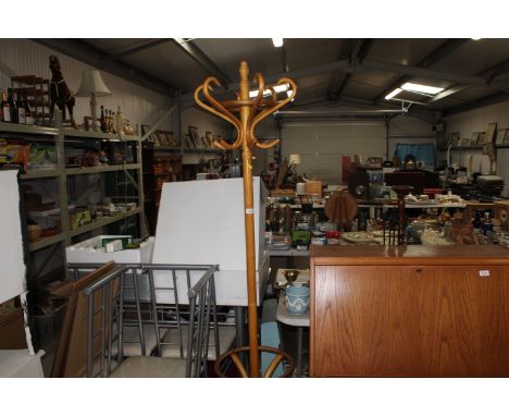 A Bentwood style hat and coat stand
