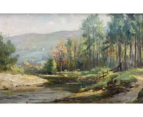 Ernest Higgins Rigg (Staithes Group 1868-1947): Swaledale Landscape, oil on board signed 29cm x 46cmCondition Report:Good con