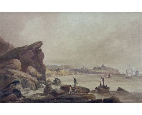 Francis Nicholson (British 1753-1844): 'Scarborough' from White Nab, watercolour unsigned, titled in the artist's hand verso 