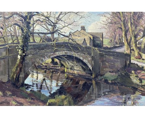 Diana Rosemary Lodge (British 1944-): 'Barben Beck Bridge - Burnsall to Appletreewick Road', oil on canvas board signed, titl